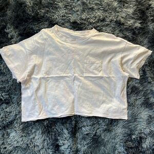 Pink and White Cropped T-Shirt Lounge AE